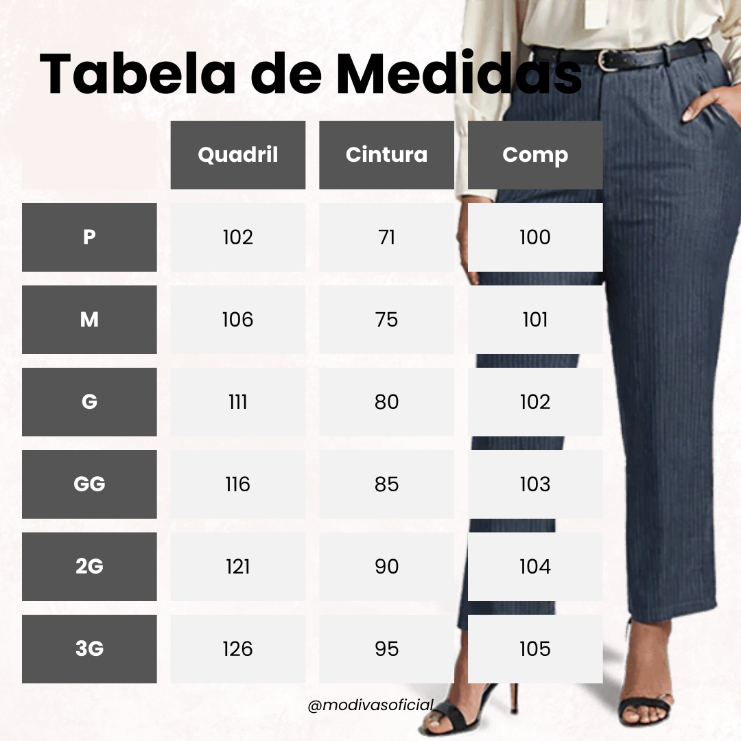 Calça Alfaiataria Listrada / ELEGÂNCIA E CONFORTO [COMPRE 1, LEVE 2]